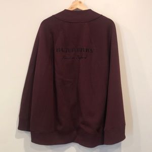 Burberry Burgundy Poncho Cape Sweater